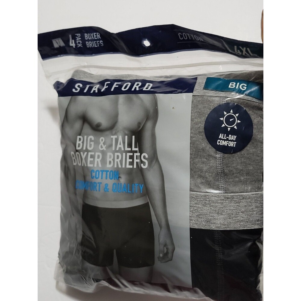 Stafford 4-Pack Men's Big & Tall Cotton Boxer Briefs